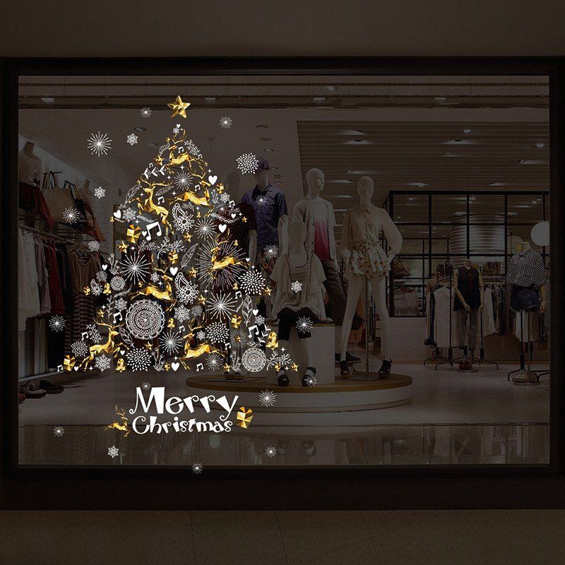 

Christmas Decal Mural Home Room Decor Wall My House Christmas Tree, White