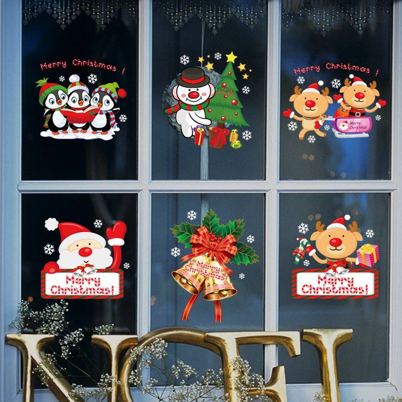 

Christmas Santa Claus Removable Furniture Vinyl Window Wall Sticker Decoration, Multi