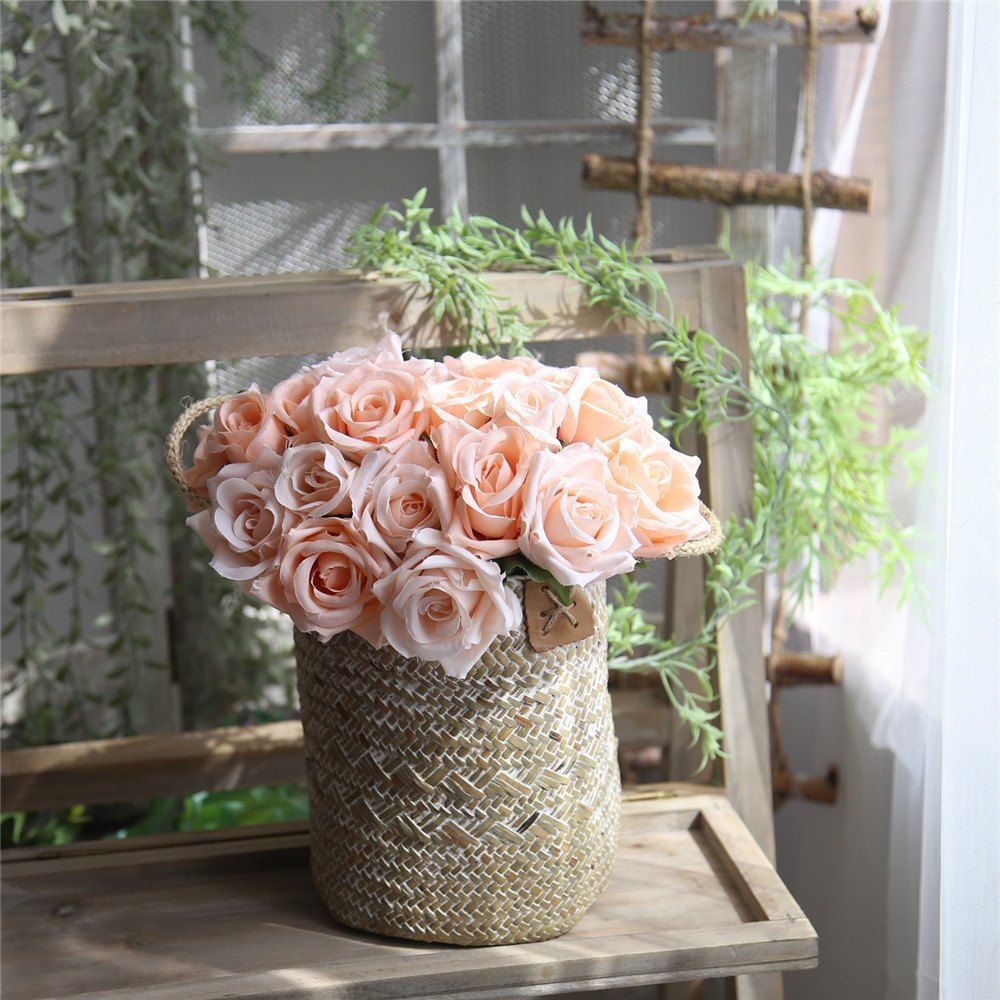 

Wedding Bridal Bouquet Artificial Flower Rose Home Decorations, Multi-b