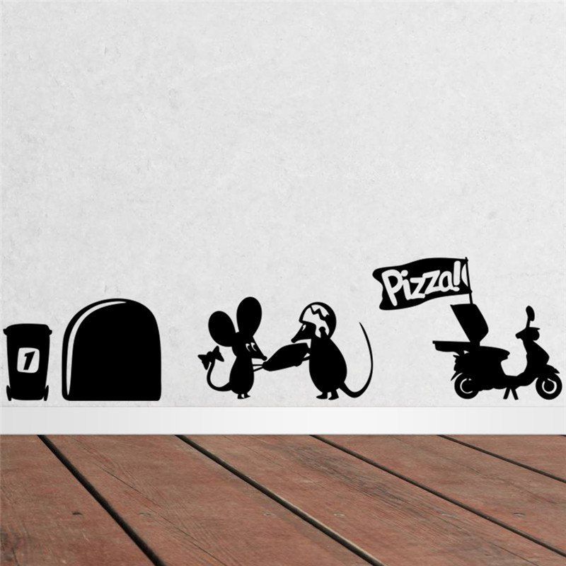 

ABC464 Cute Animal PVC Wall Sticker, Black