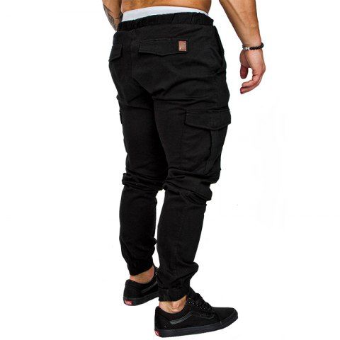 

Men's Fashion Casual Tether Elastic Sports Trousers Trousers, Black