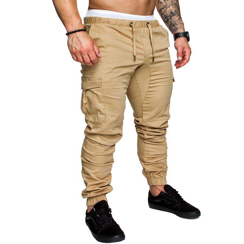 

Men's Fashion Casual Tether Elastic Sports Trousers Trousers, Tan