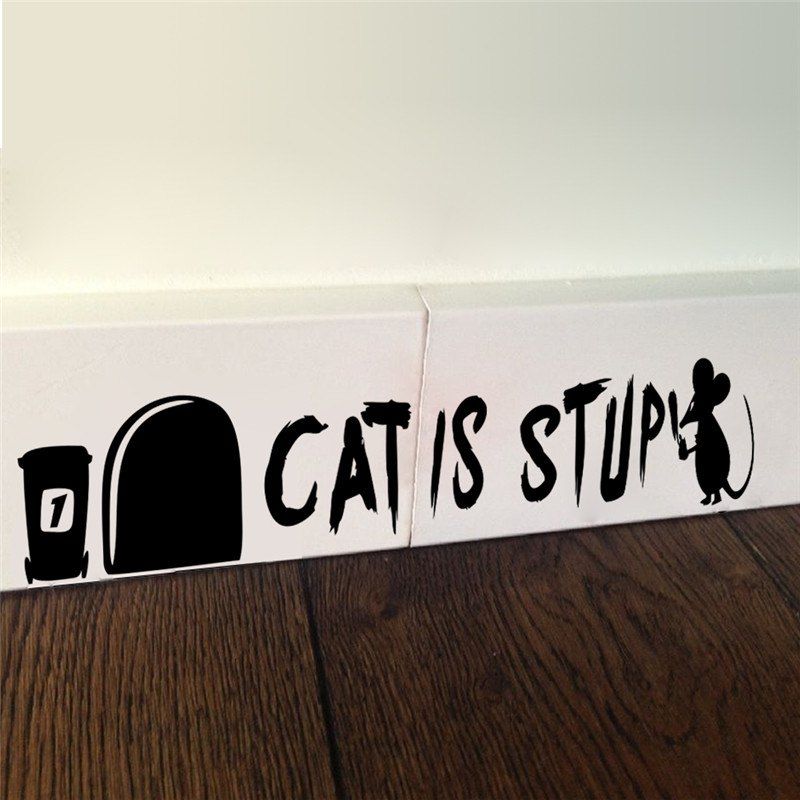 

ABC474 Cute Animal PVC Wall Sticker, Black