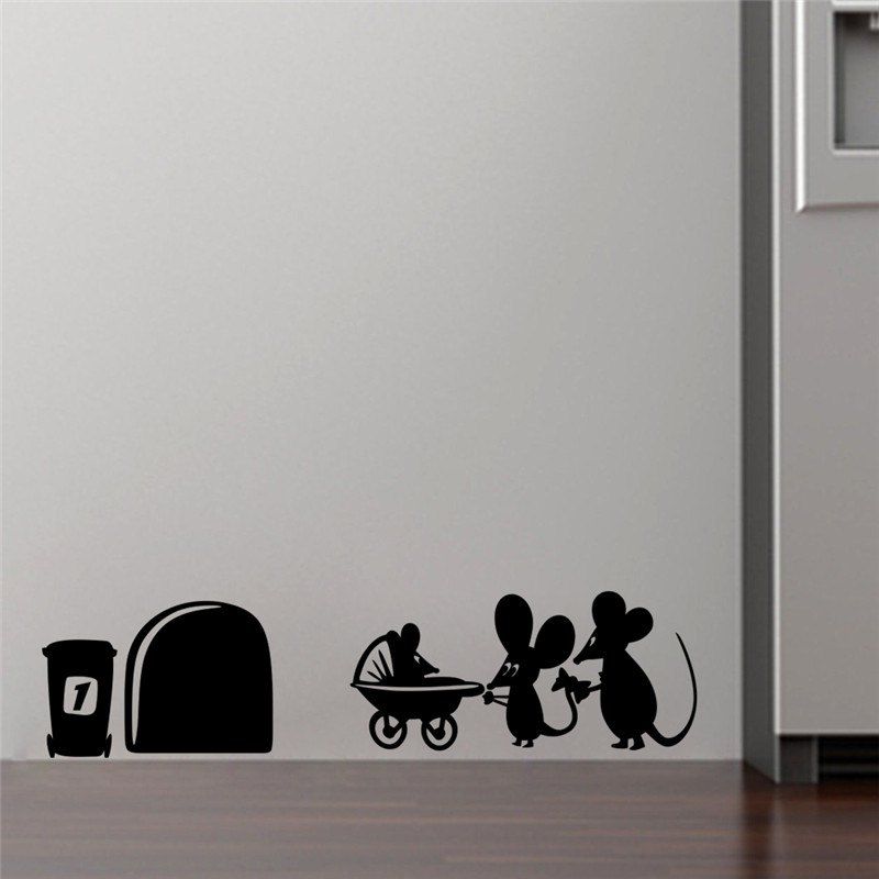 

ABC477 Cute Animal PVC Wall Sticker, Black