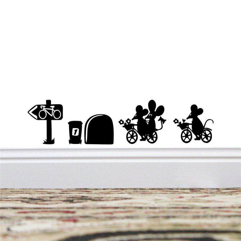 

ABC479 Cute Animal PVC Wall Sticker, Black