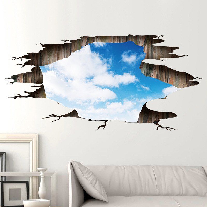 

3D Sky Landscape Removable PVC Wall Sticker, Multi