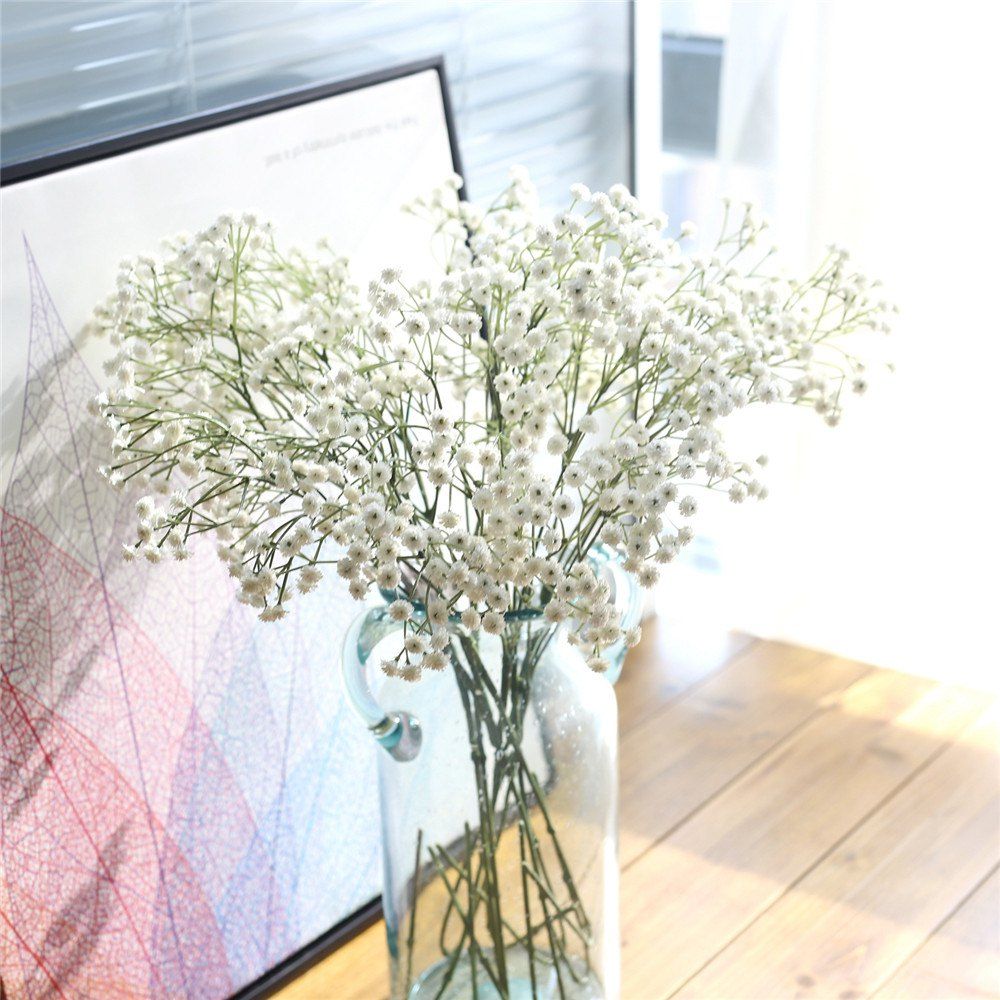

Artificial Flower Babysbreath Bridal Bouquet Home Party Wedding Decorations, White;pink;blue;purple;ivory