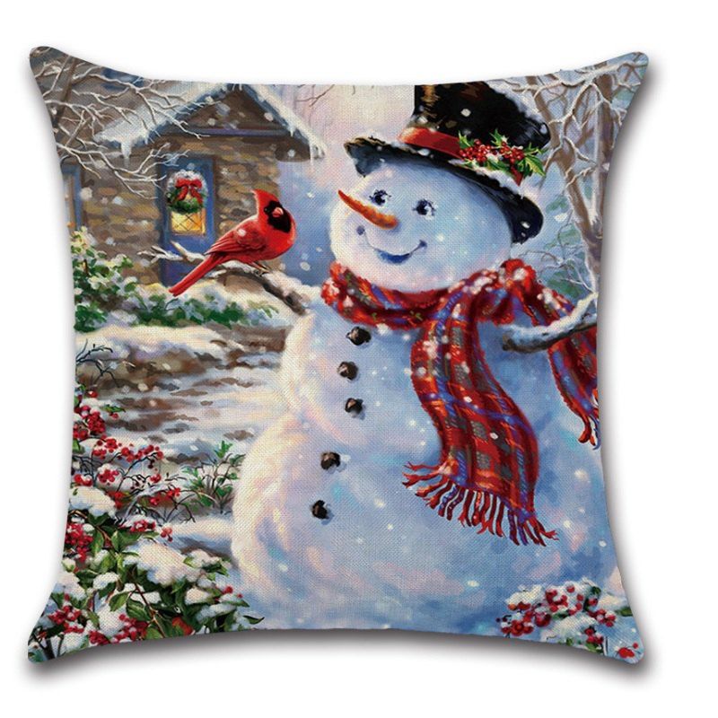 

Merry Christmas Pillow Cover Sofa Cushion Cover Pillowcase Decorative Pillows, Multi-c