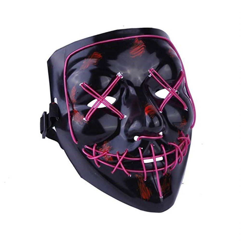 

Light Up LED Mask Halloween Scary Mask Costume for Men Women Kids, Purple