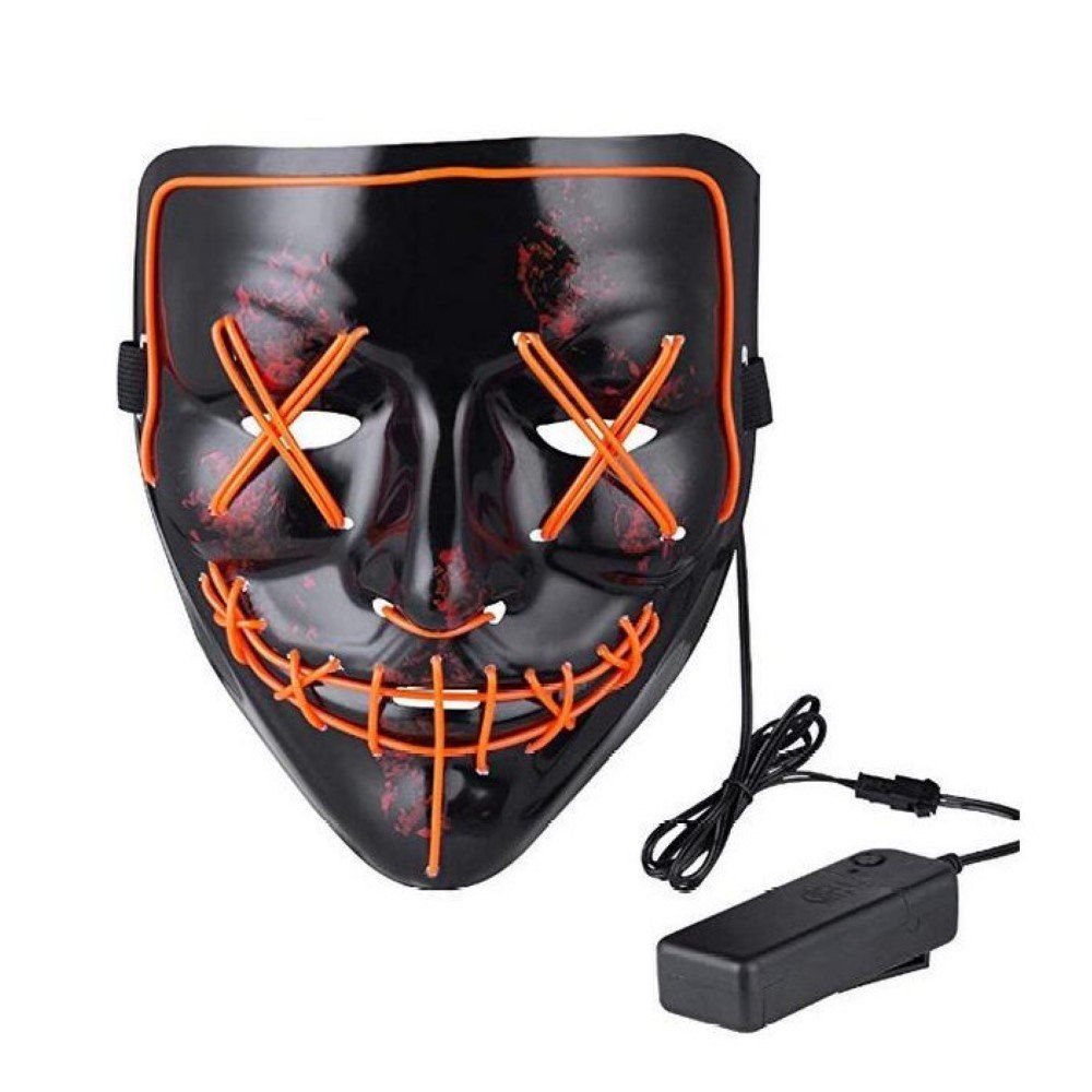 

Halloween Mask LED Light up Purge Mask for Festival Cosplay Halloween Costume, Orange