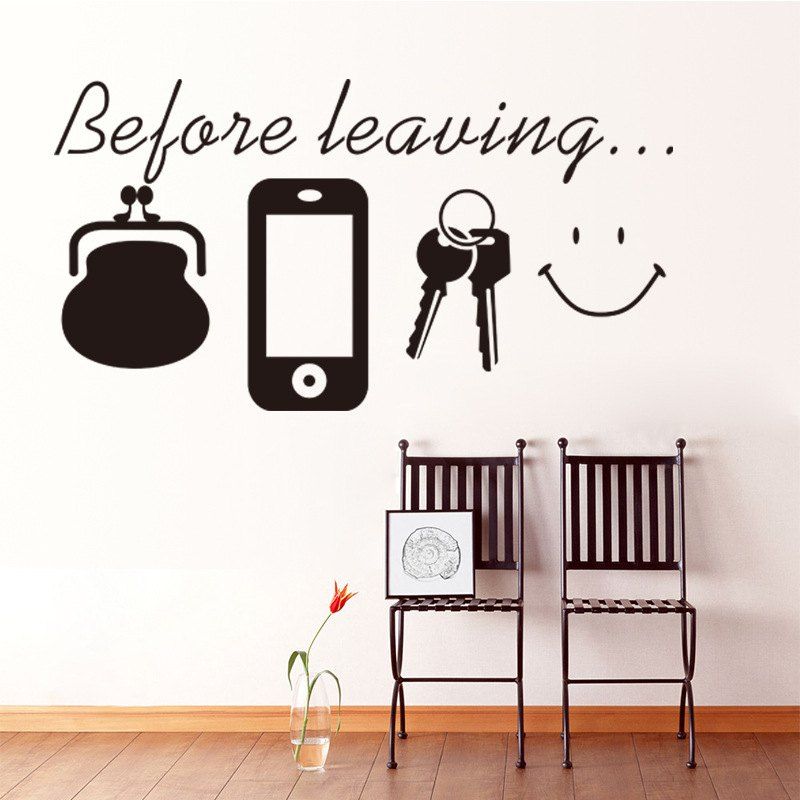 

Inspirational Proverbs Patterned PVC Wall Sticker, Black