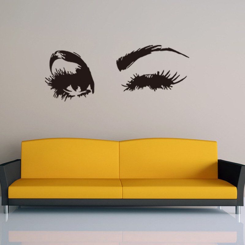 

Beautiful Eyes Graphic Pattern PVC Wall Sticker, Black