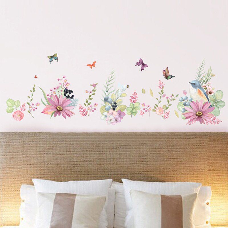 

Beautiful Romantic Flowers PVC Wall Sticker, Multi