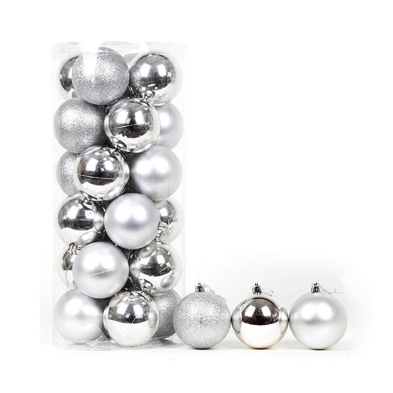 

Christmas Tree Decorations Balls Polished Hanging Ball Xmas Ornament, Silver