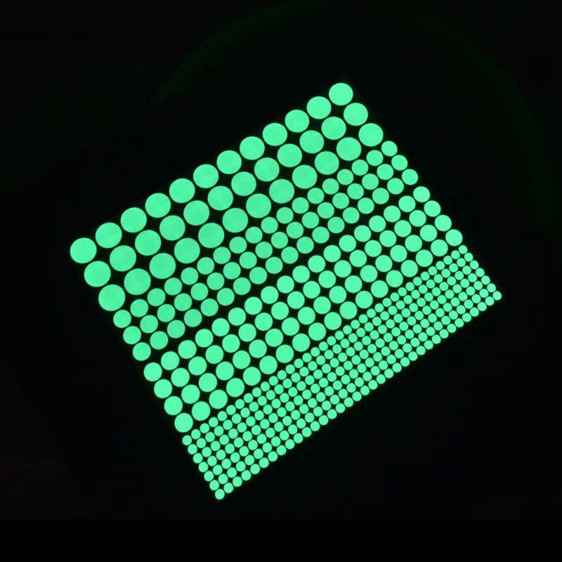 

407 Luminous Dots Removable Wall Sticker Glow in Dark, Light aquamarine