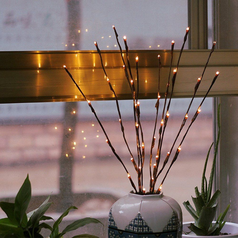 

YEDUO LED Willow Branch Lamp Floral Lights 20 Bulbs Home Christmas Party Decor, Warm white
