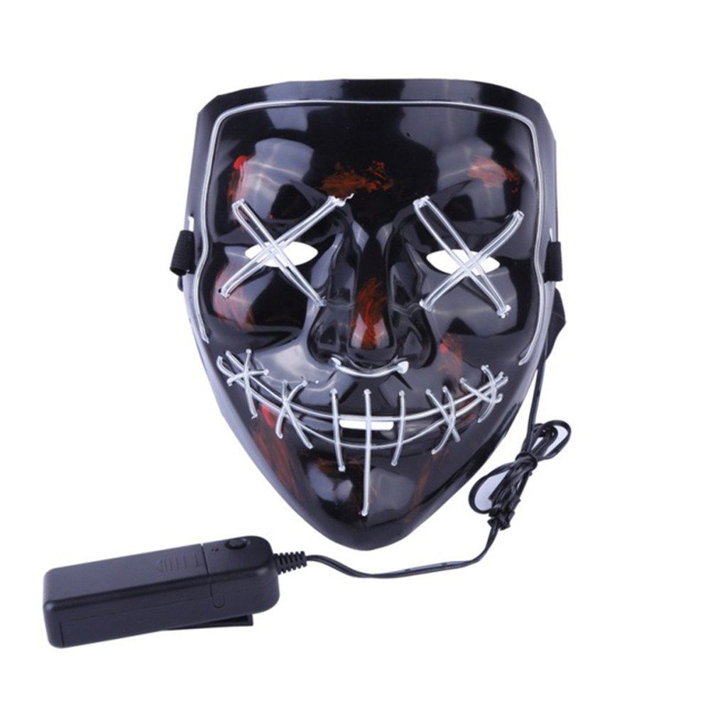 

Halloween Mask LED Light Up Funny Mask, White