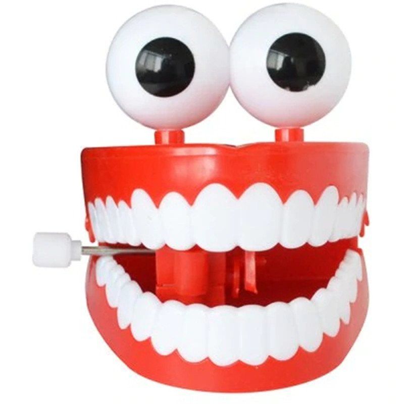 

Wound Up on The Chain Dentures Weird Funny Model Toy, Red
