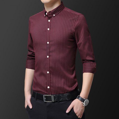 camisa color vino para hombre