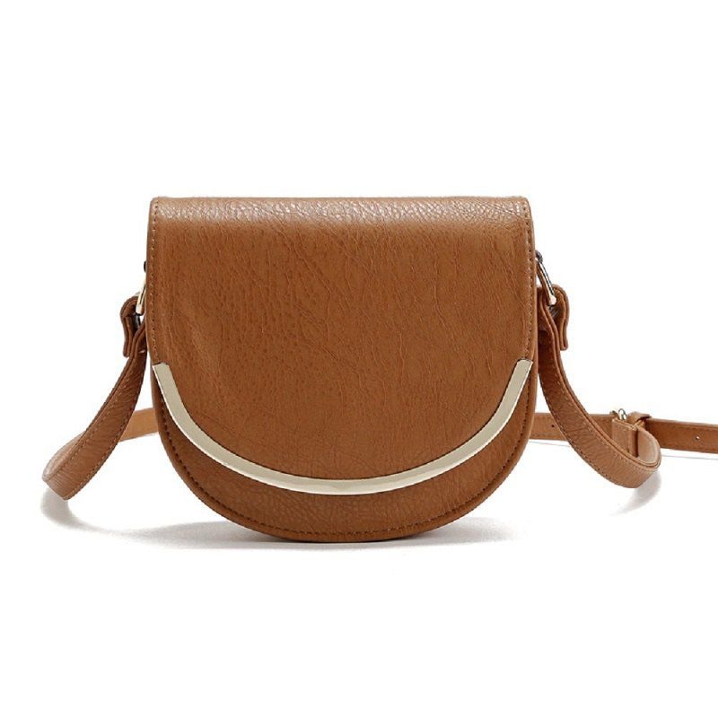 

Women's Corssbody Bag Brief Style Half Circle Trendy Daily Bag, Light brown