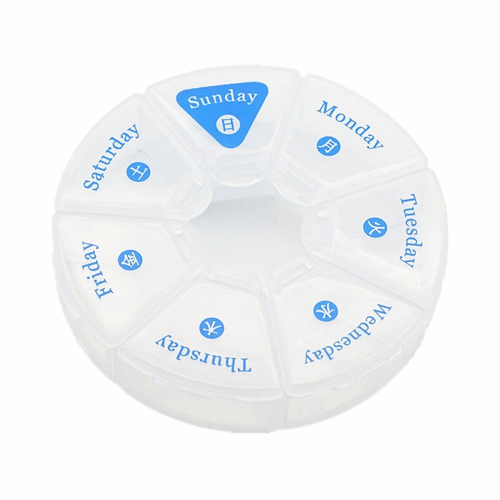 

Round and Transparent Portable Medicine Box, Transparent;transparent color
