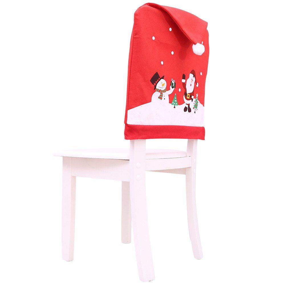 

2PC Christmas Decorations Santa Chair Cover Dinner Decor Party, Red