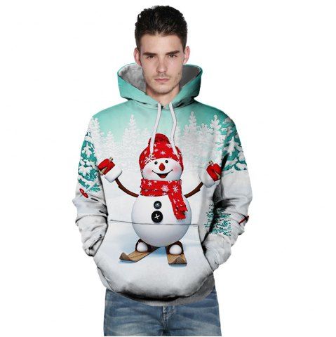 

New Fashion Casual Christmas Snowman 3D Printed Hoodie, Multi