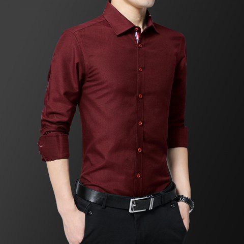 camisa color vino para hombre