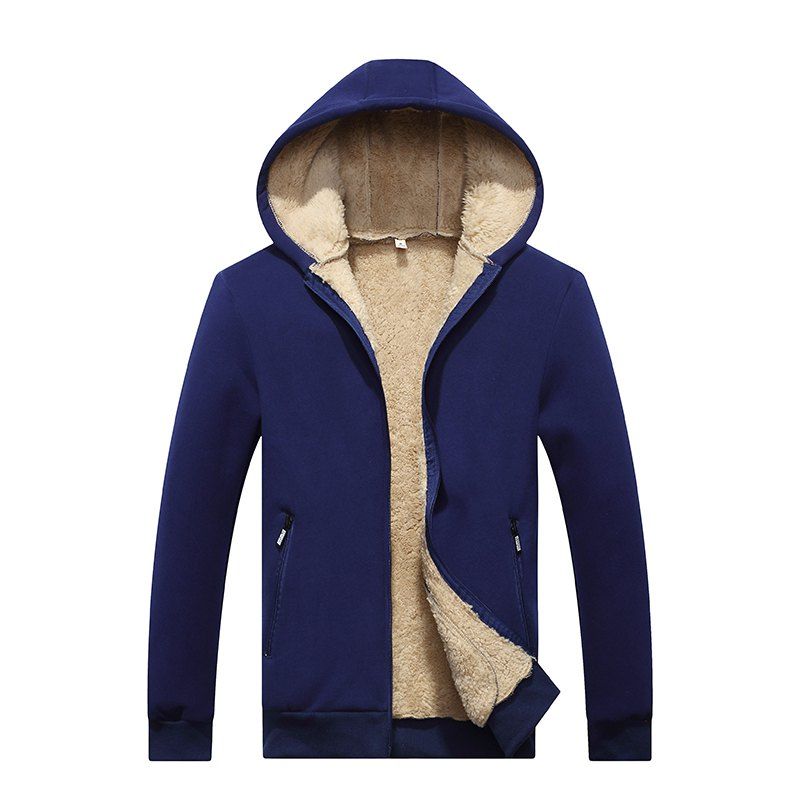 

Not Afraid of Cold Sheep Cashmere Fleece Warm Winter Coat, Midnight blue