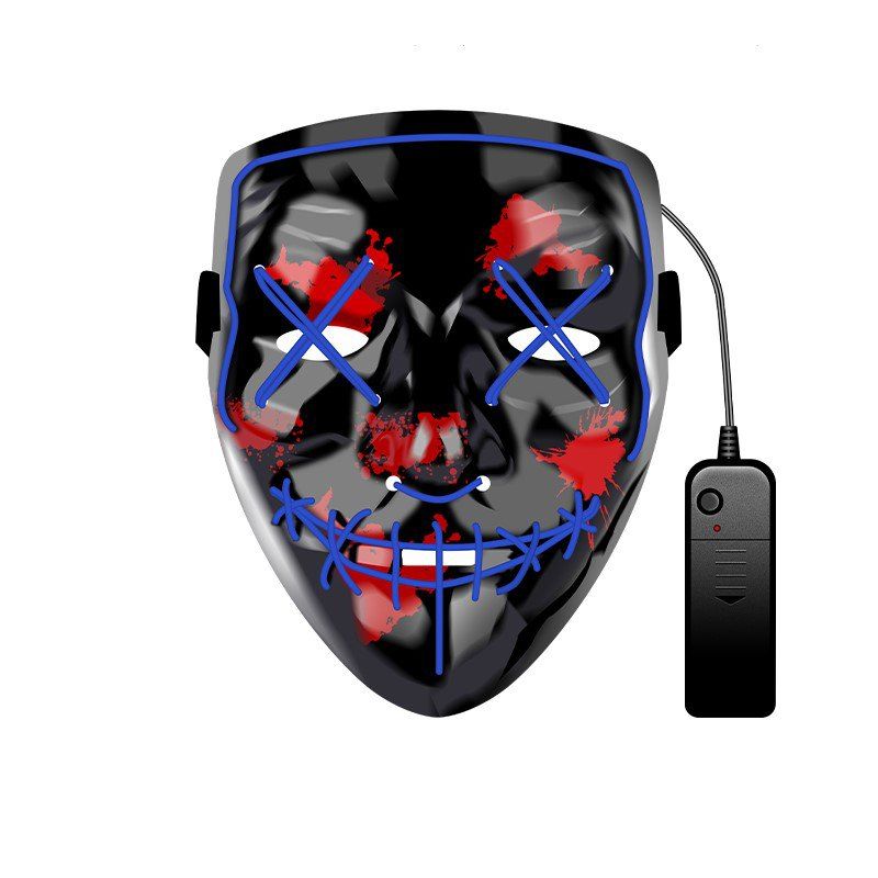 

Halloween Mask EL LED Light up Purge Mask for Festival Cosplay Halloween Party, Deep blue