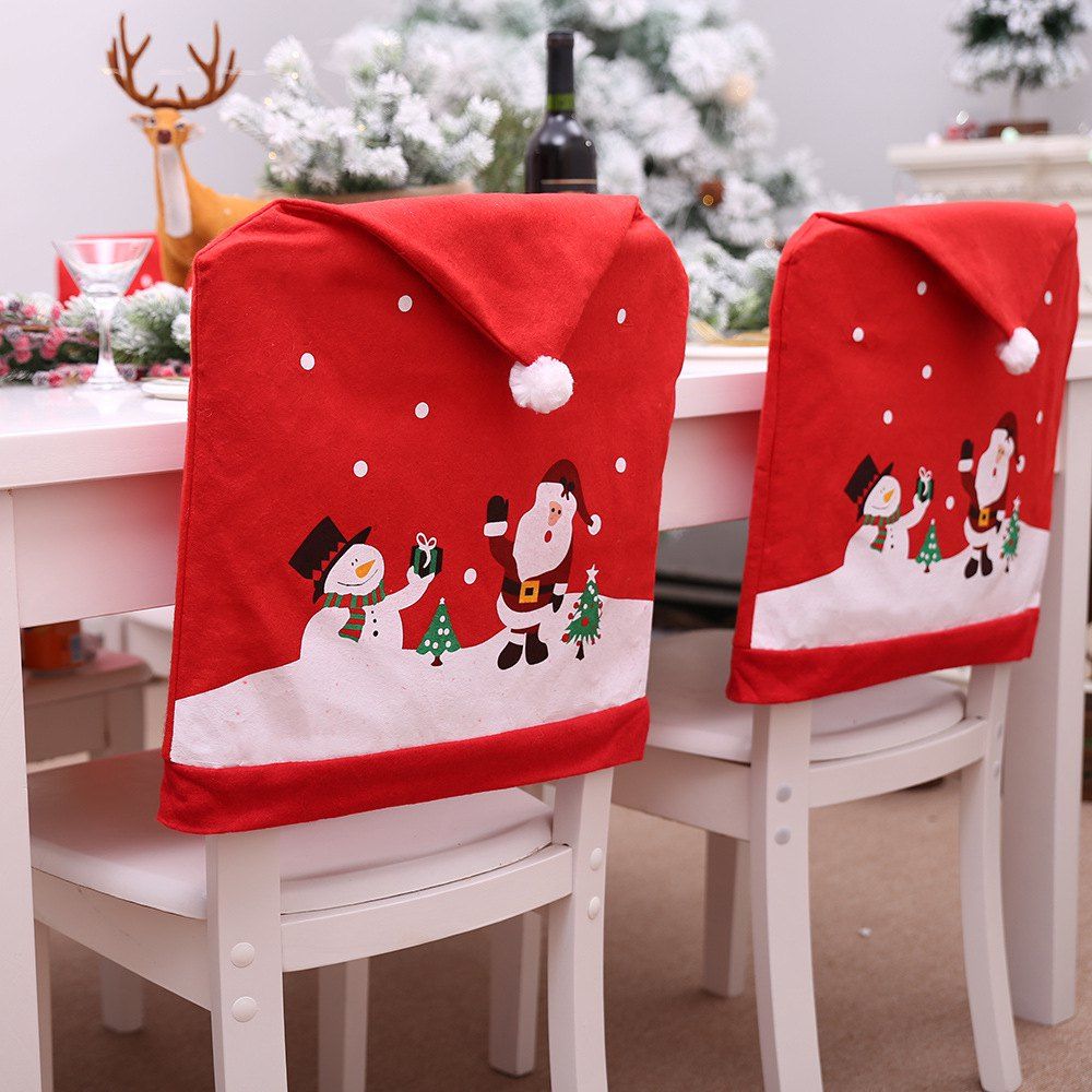 Christmas Theme Chair Back Seat Cover Decorative Prop Hot Christmas Theme Chair Back Seat Cover Decorative Prop