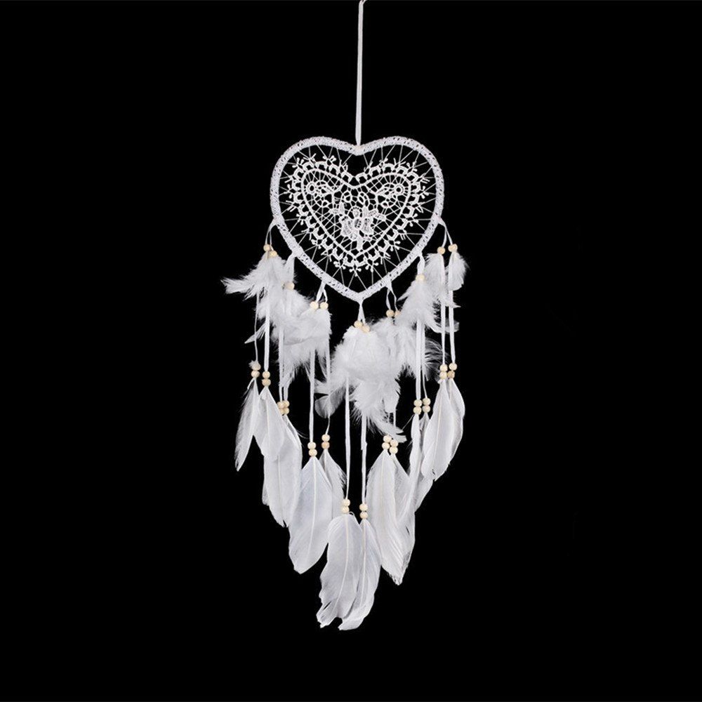 

Heart to Heart DreamCatcher Wall Hanging Home Car Decor, White