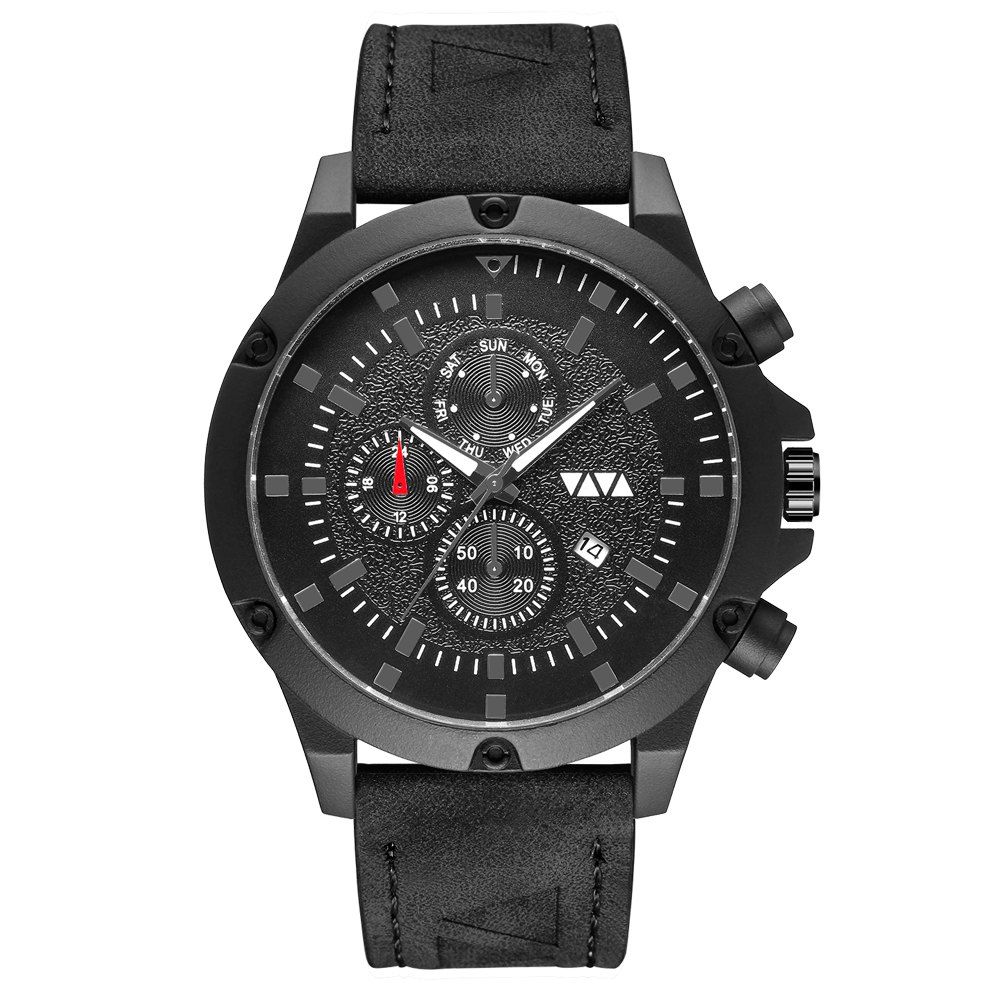 

VAVA Top Brand Luxury Fashion Men's Casual Sports Quzrtz Watch, Black