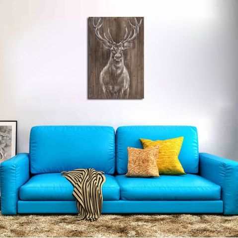 

Modern Living Room Hotel Porch Background Wall Animal Decoration Painting Deer, Multi