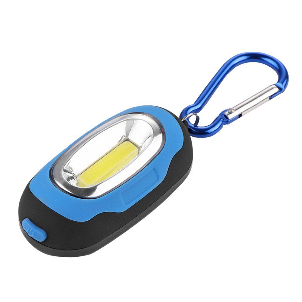 

HKV Mini Portable COB 3 Mode LED Flashlight Chain Keychain Light, Blue