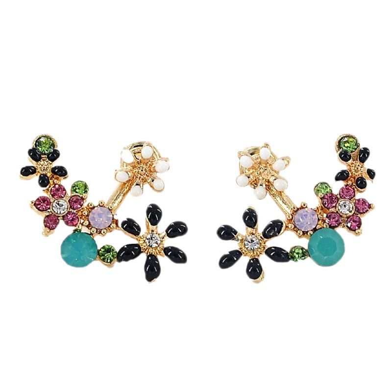 

Sweet Flower with Diamond Earrings, Black