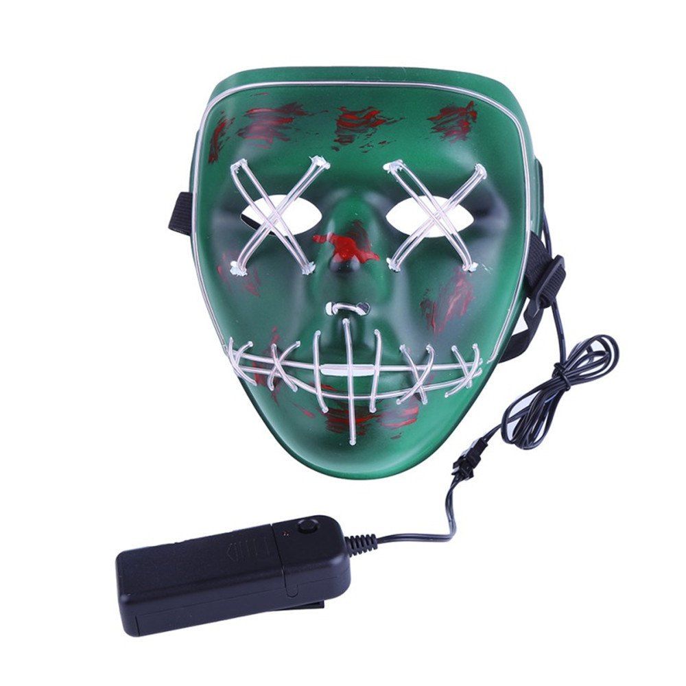 

Frightening Wire Halloween LED Light up Mask for Festival Parties, Transparent