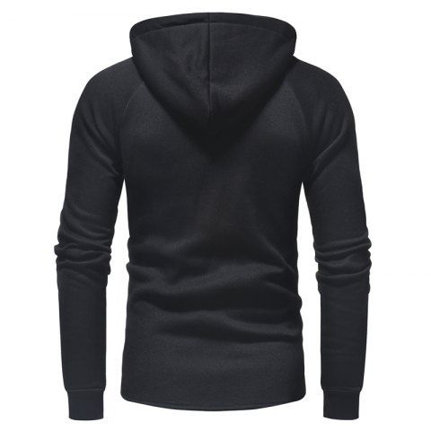 

Men's Casual Fashion Solid Color Slim Long Sleeve Hoodie, Black