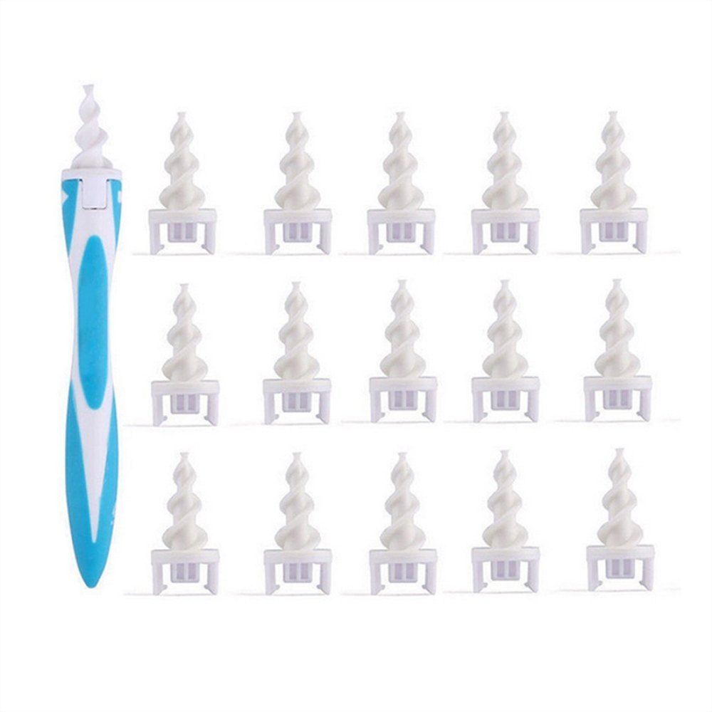 

Universal Portable Ear Cleaning Electronic Spiral Design Earpick, Macaw blue green;white;lake blue