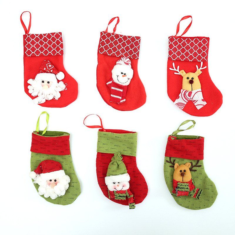 

6Pcs Christmas Stocking Bag for Home Decoration, Multi