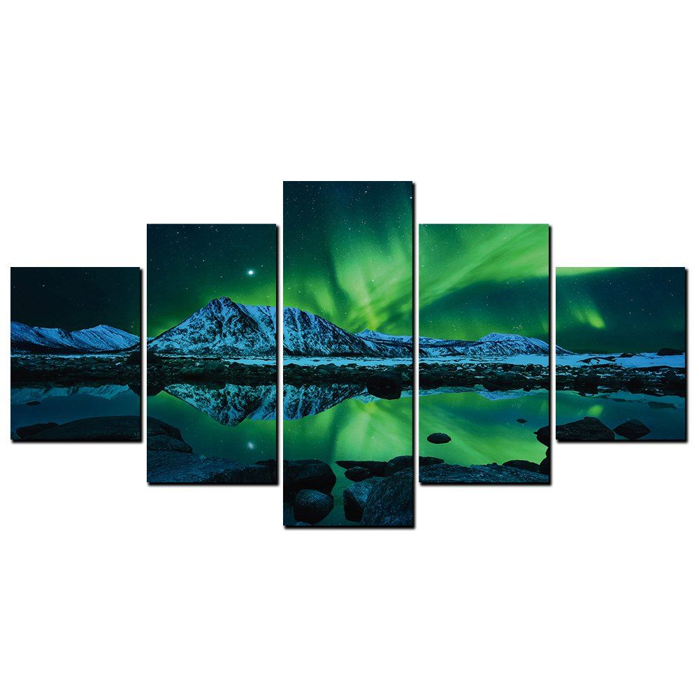

YISHIYUAN 5 Pcs HD Inkjet Paints Promise Light Abstraction Decorative Painting, Multi