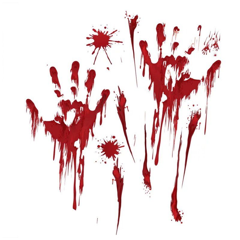 

Halloween Wall Stickers Halloween Blood footprints and Fingerprints Stickers, Red