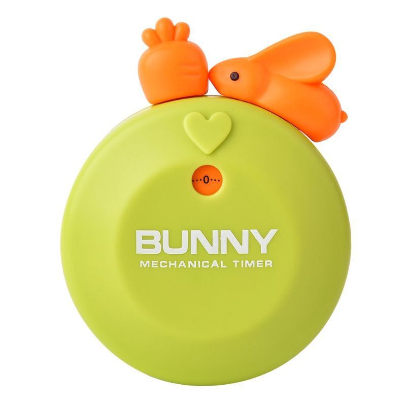 

Cute Bunny Kitchen Timer 60 Minutes Mechanical Countdown Reminder, Green