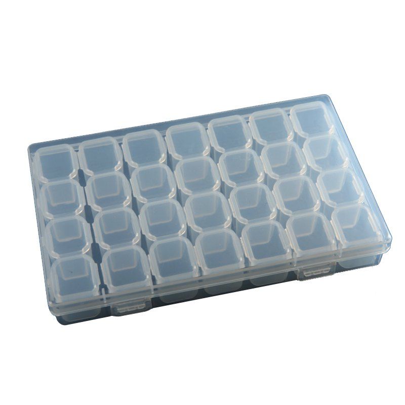 

Manicure Tool Jewelry Box 28 Cases Separate Storage Box Plastic Storage Box, Transparent