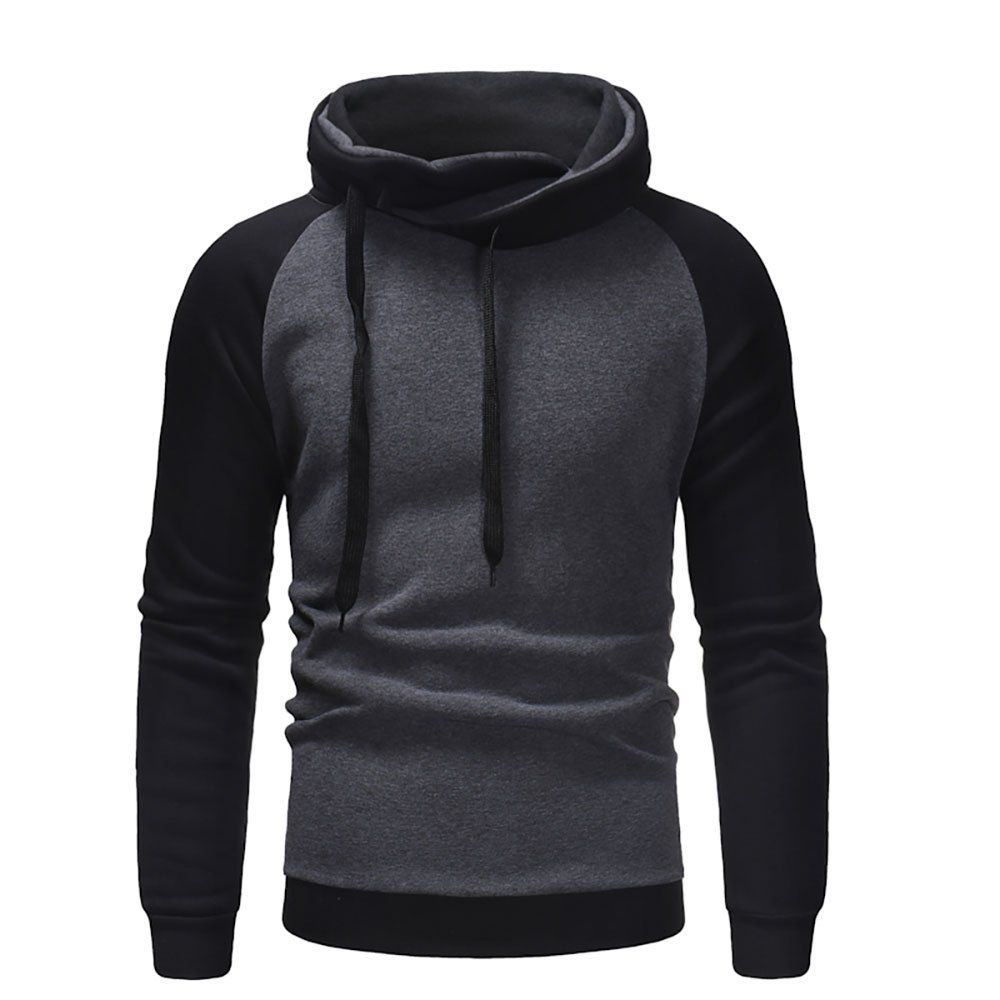 

Men's Fashion Urban Solid Color Casual Slim Stacking Collar Sweater, Dark gray