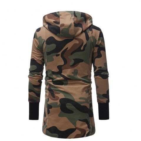 

Men's Fashion Camouflage Trench Coat Casual Slim Long Jacket, Acu camouflage