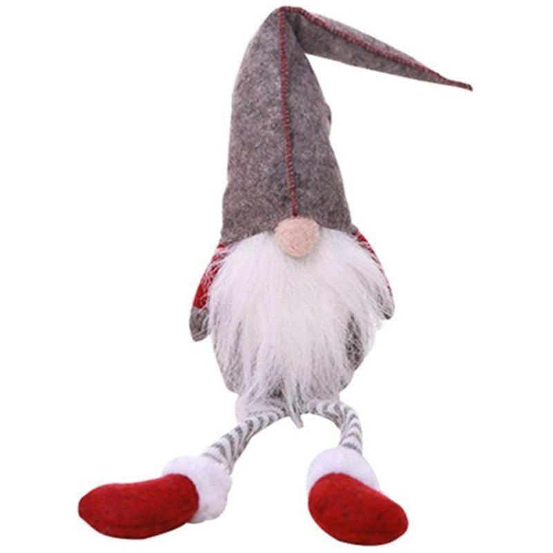 

Christmas Gift Decoration Figurine Sitting Legged Doll, Light gray