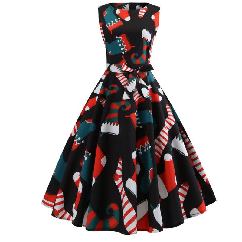 A Ladies 'Dress in Christmas Style, Black