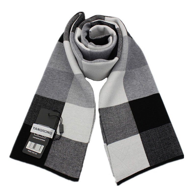 

Men's Cashmere British Wind Warm Thickened Scarf, Gray