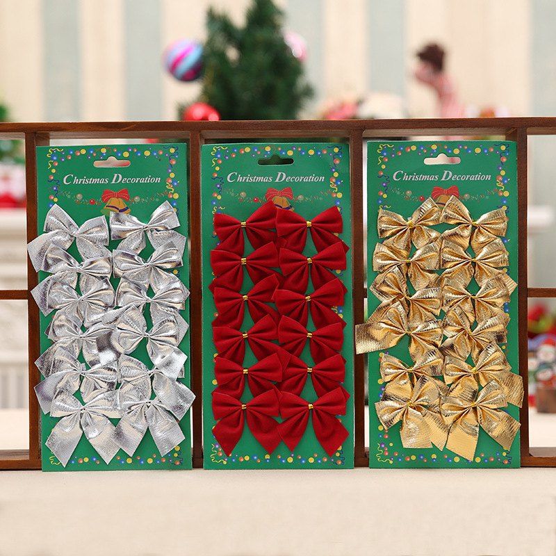 

36x Bow Christmas Tree Bowknot Party Home Wedding Decor, Multi